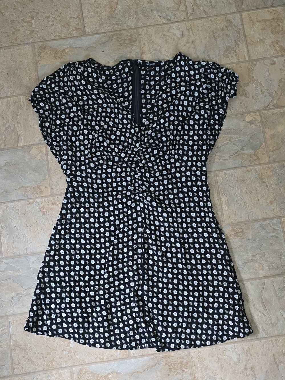 Madewell Black & White Floral Mini Dress